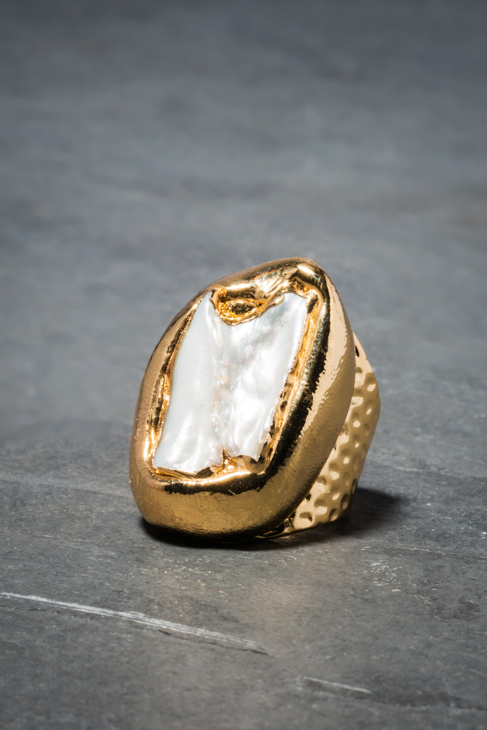 GOLD PLATED PEARL RING