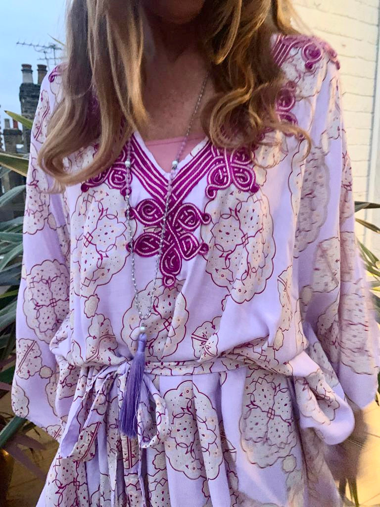 JAIPUR KAFTAN DRESS LILAC SKY