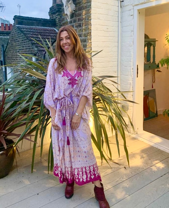 JAIPUR KAFTAN DRESS LILAC SKY