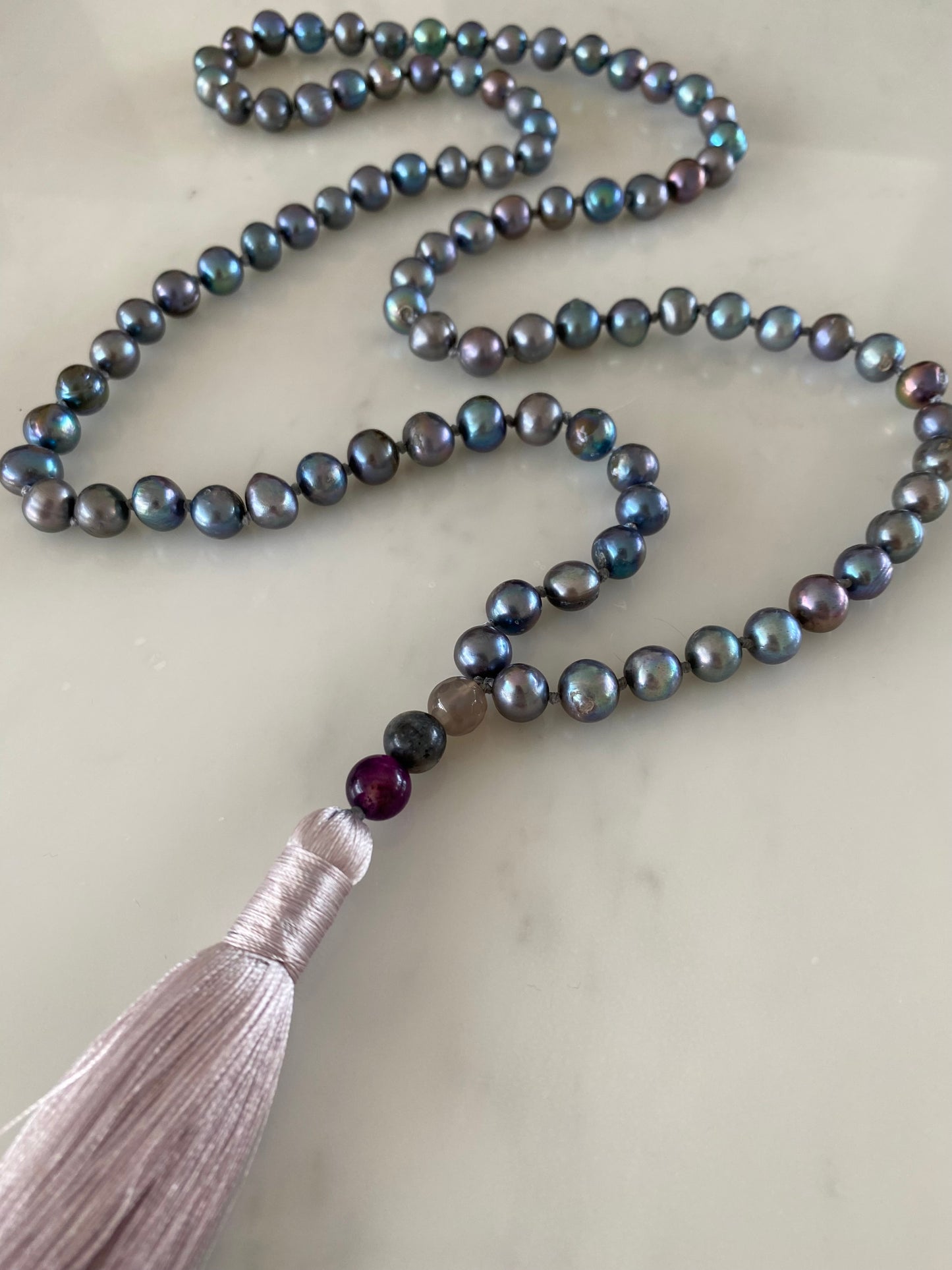 MYSTIC MUSE PEARL SILK NECKLACE