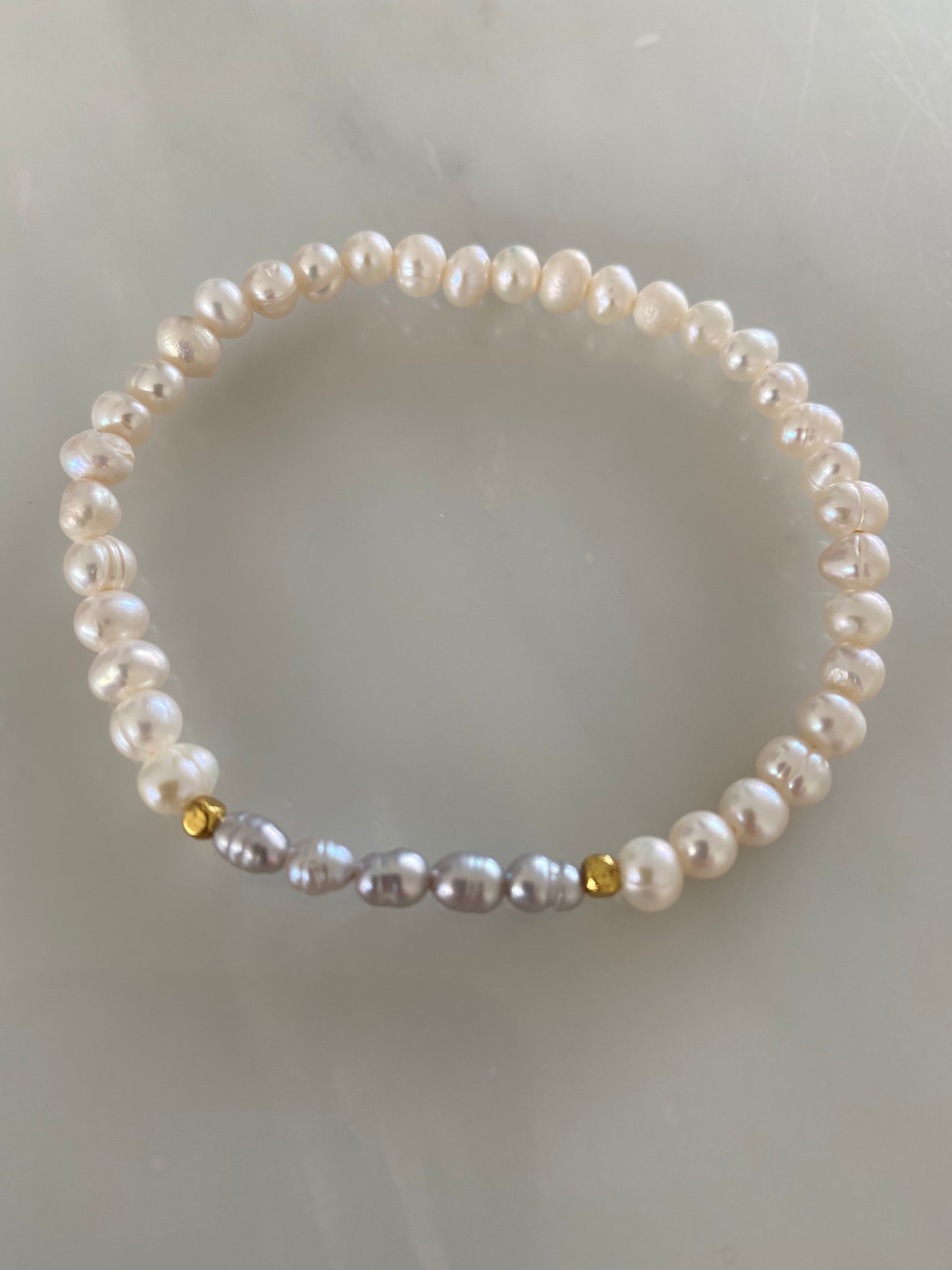 SILVER MOON PEARL BRACELET