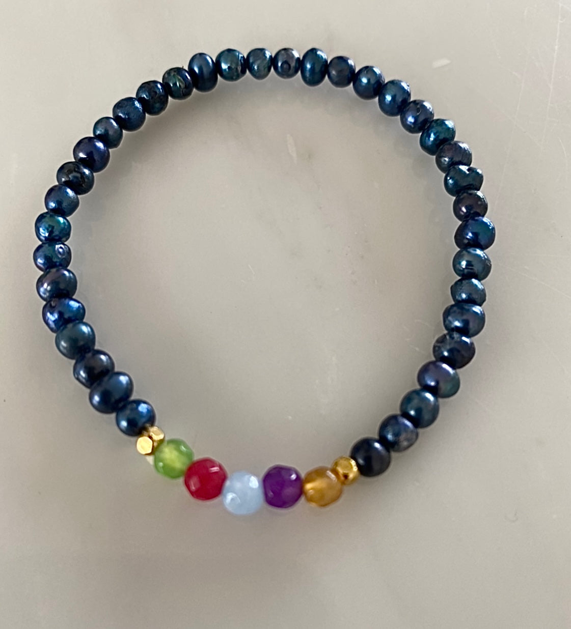 RAINBOW MOON PEARL BRACELET