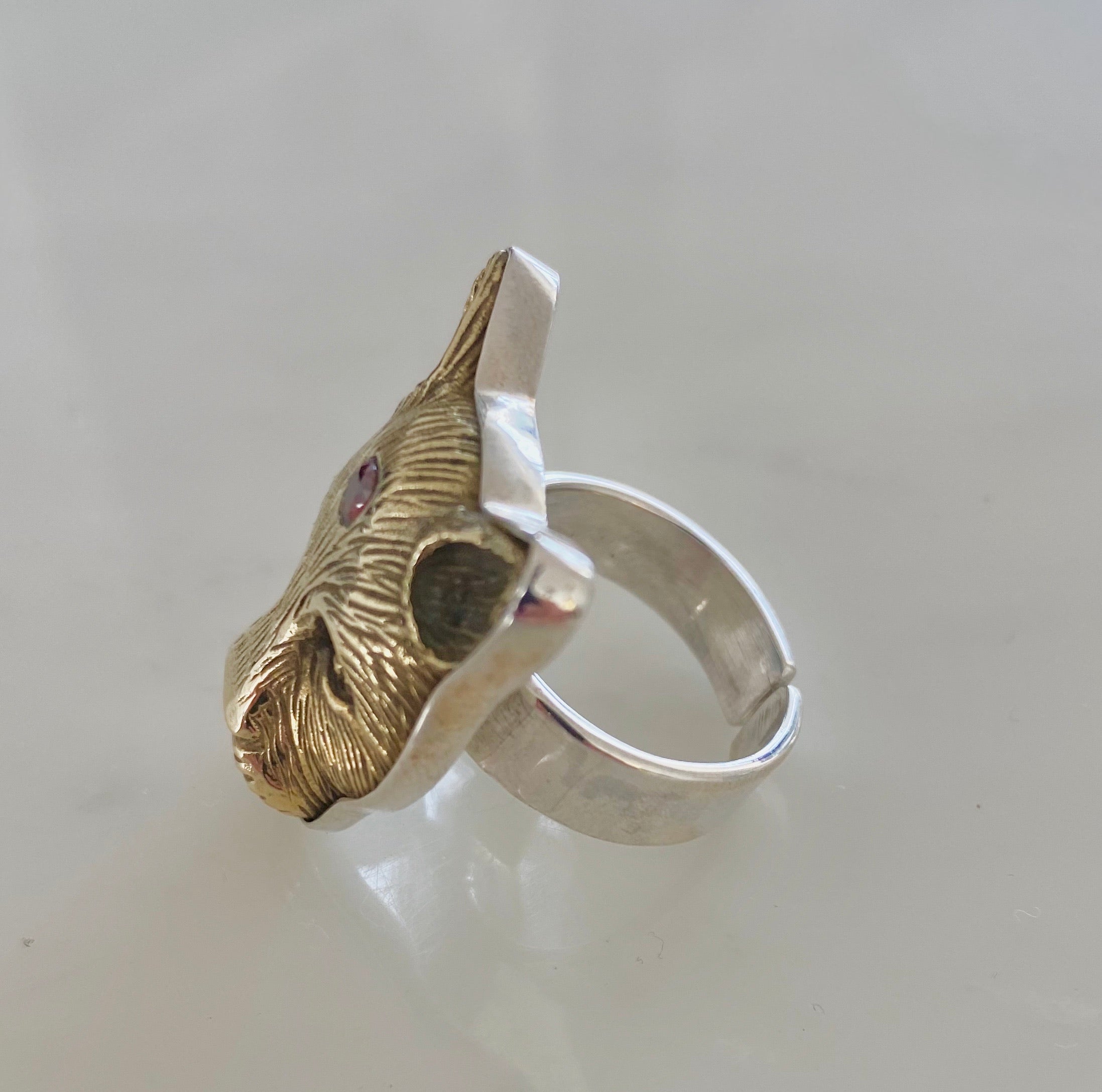 Sterling silver panther on sale ring