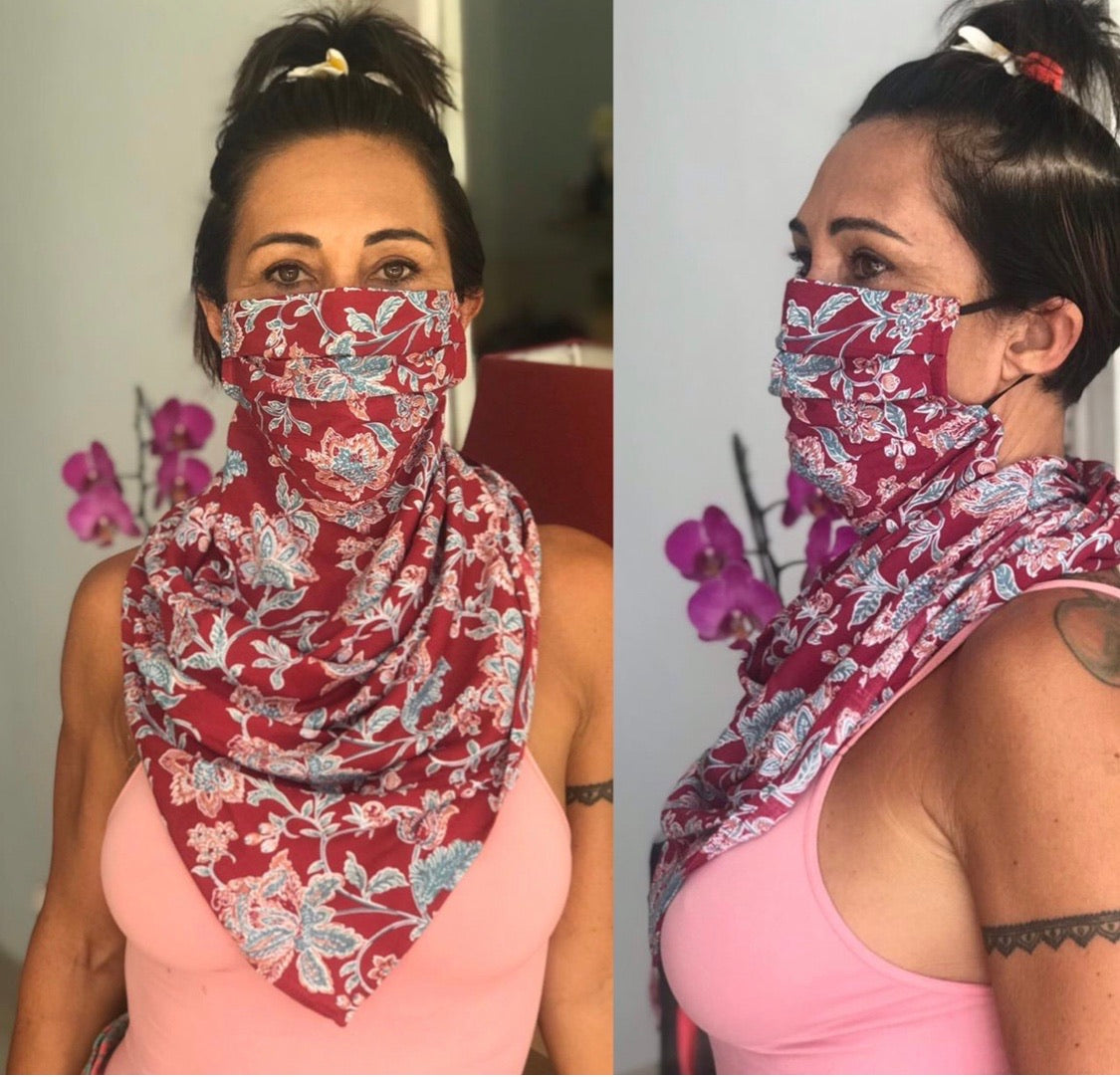 THE MASKERCHIEF  (3 in One: Face Mask/Scarf/Tie Top)