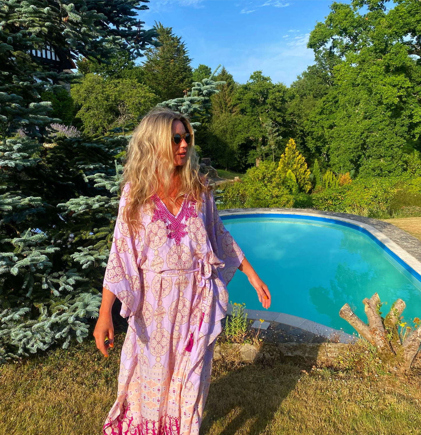 JAIPUR KAFTAN DRESS LILAC SKY